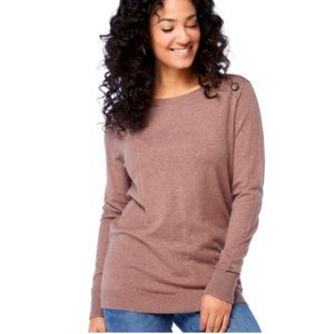 Staccato Shoulder Button Detail Sweater in Mocha XL